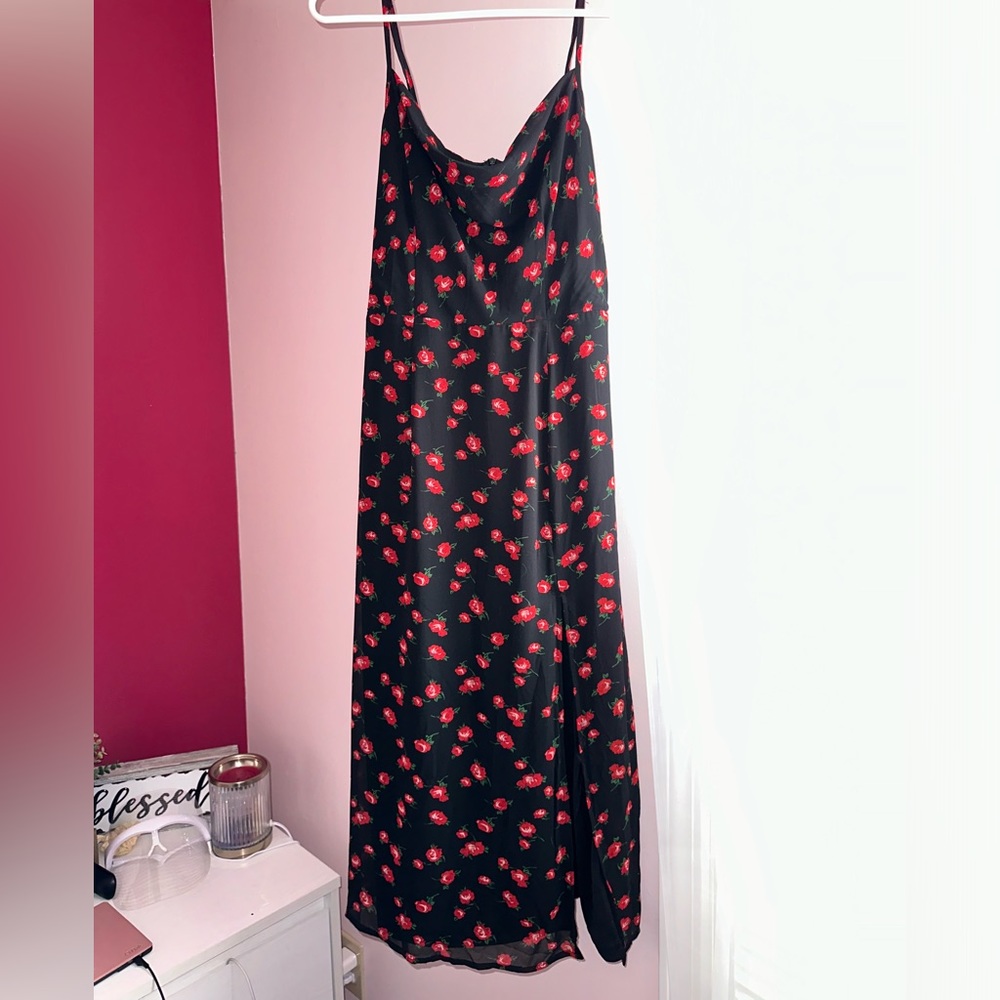 Black midi dress